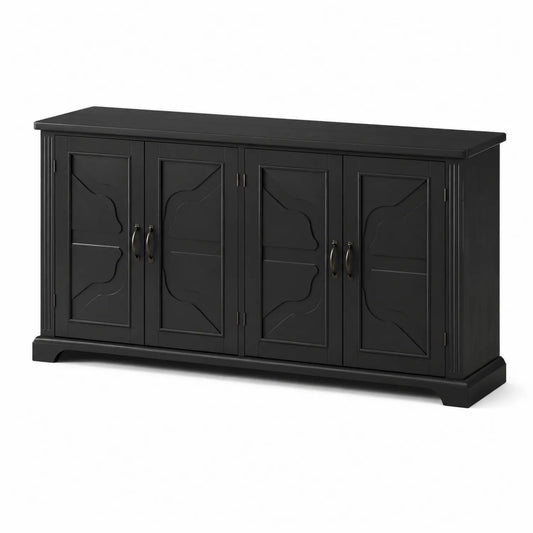 Buffet 4 portes en bois Noir