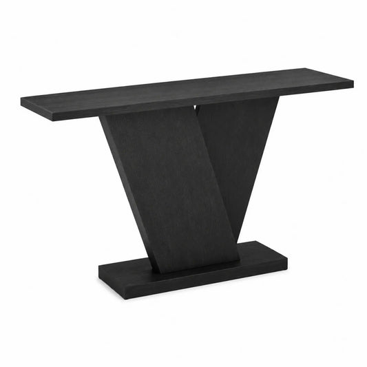 Console en Bois Noir avec Base en V 120cm