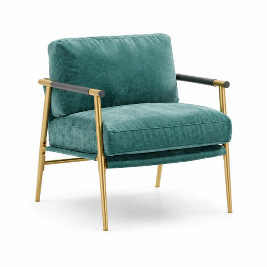 Fauteuil en velours avec structure en métal 70x80x75 cm